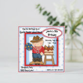 Western Cowboy Invitations Anniversaire Annonces (Debout devant)