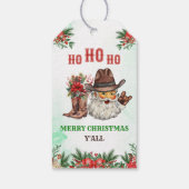Western Cowboy Kerstman Kerstfeest  Cadeaulabel (Achterkant)