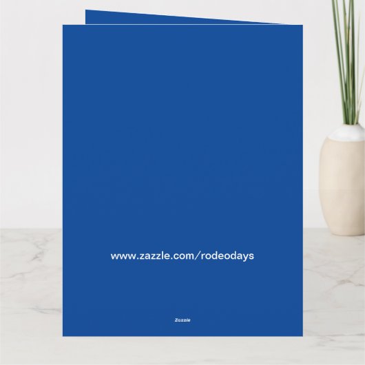 Western Cowboy Kind Paard en Touw Kerstmis Kaart (Achterkant)