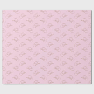 Western Cowboy Pet Cowgirl Rodeo Pink Gold Cadeaupapier