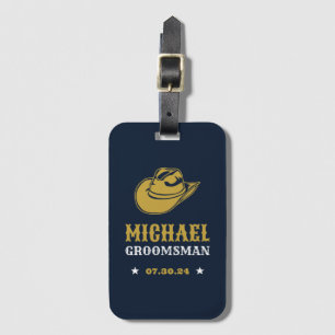 Western Cowboy Pet Gepersonaliseerd Beste Man Groo Bagagelabel