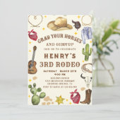 Western Cowboy Rodeo Anniversaire Fête Invitation (Debout devant)