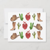 Western Cowboy Rodeo Carte de remerciements (Dos)