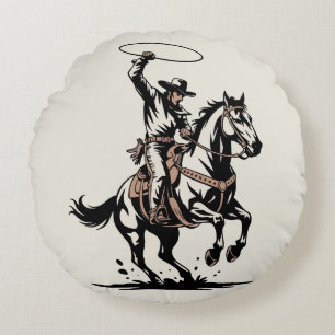 Western Cowboy Rodeo Rond Kussen