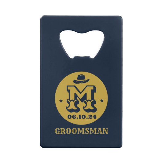 Western Cowboy Rustic Groomsmen Nom Monogramme (Devant)
