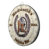 Western cowboy saloon bar dart board dartbord (Voorkant Rechts)