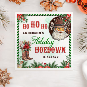 Western Cowboy Santa Christmas Hoedown Party Servet