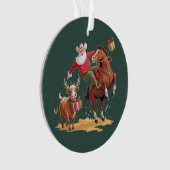Western Cowboy Santa Xmas Rodeo Horse & Reindeer  (devant)