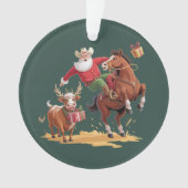 Western Cowboy Santa Xmas Rodeo Horse & Reindeer  (devant)