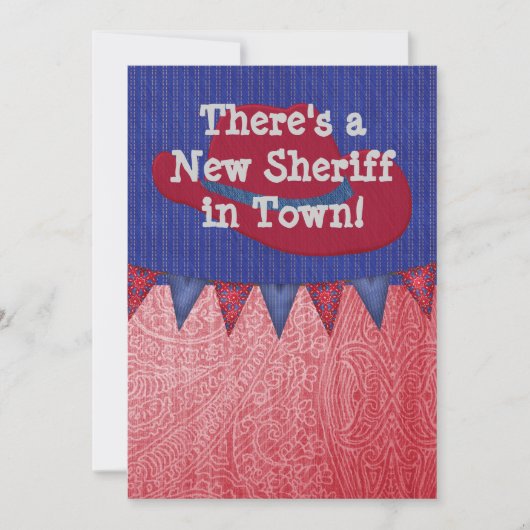 Western Cowboy Sheriff Baby Faire-part (Devant)