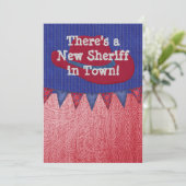 Western Cowboy Sheriff Baby Faire-part (Debout devant)