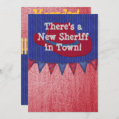 Western Cowboy Sheriff Baby Faire-part (Devant / Derrière)