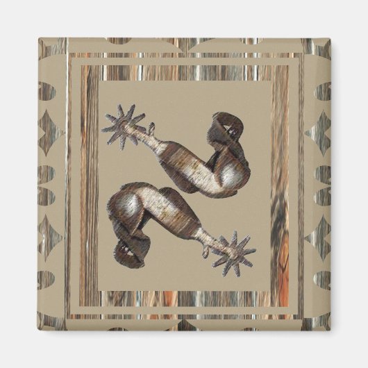 Western Cowboy Sporen Magneet (Voorkant)