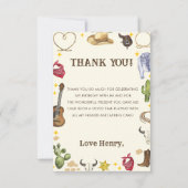 Western Cowboy Verjaardagsfeest Bedankkaart (Voorkant)