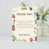 Western Cowboy Verjaardagsfeest Bedankkaart (Staand voorkant)