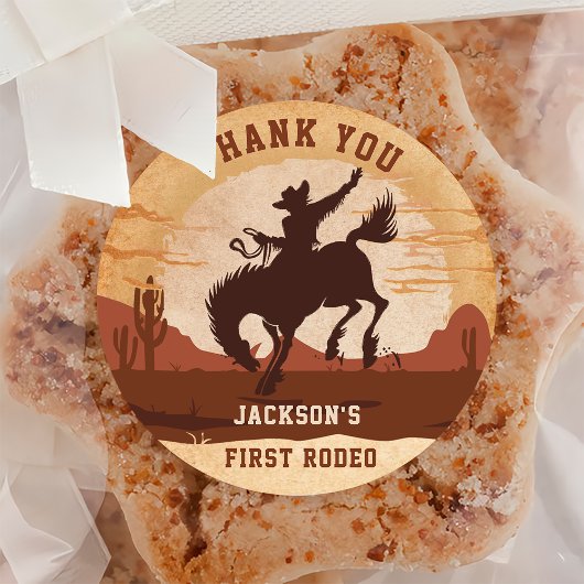 Western Cowboy Verjaardagsfeest Ronde Sticker