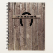 Western Cowboy Weathered Barn Wood Hoefijzer Planner (Voorkant)