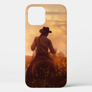 western cowboyportret iPhone 12 hoesje
