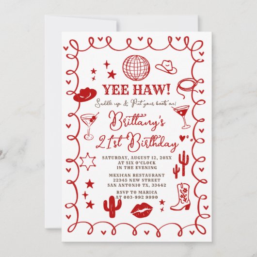 Western Cowgirl 30th Birthday Invitation (Devant)