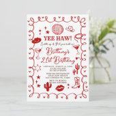 Western Cowgirl 30th Birthday Invitation (Debout devant)