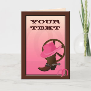 Western Cowgirl Aangepast Wenskaart Kaart