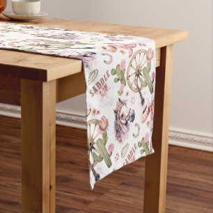 Western Cowgirl Baby shower Tafelloper – Roze