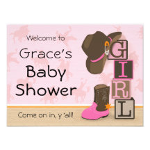 Western Cowgirl Baby shower teken