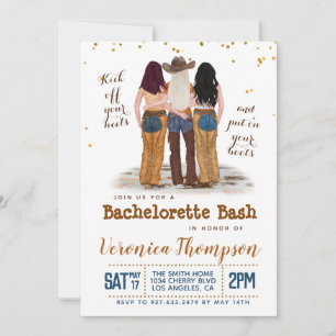 Western Cowgirl Bachelorette Vrijgezellenfeest Kaart