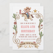 western cowgirl birthday invitations (Devant / Derrière)