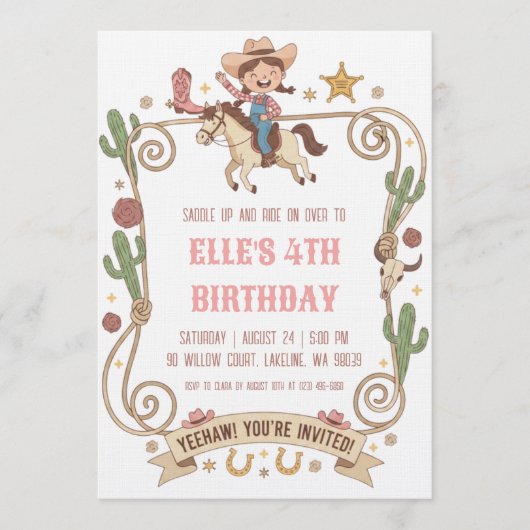 western cowgirl birthday invitations (Devant)