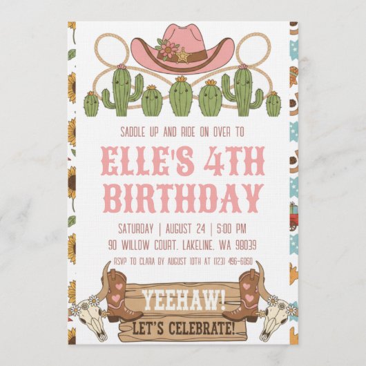 western cowgirl birthday invitations (Devant)