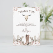 Western Cowgirl Boot Carte de remerciements d'anni (Debout devant)