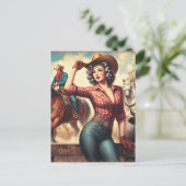  Western Cowgirl Briefkaart (Staand voorkant)