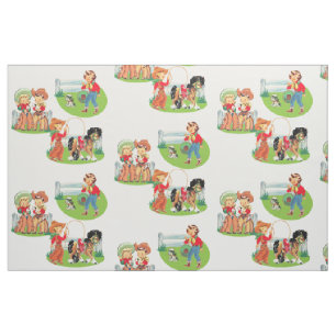 Western Cowgirl Cowboy Kinder paardenweefsel 9 inc Stof