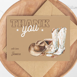 Western Cowgirl Dirty Thirty 30th Birthday Party Bedankkaart