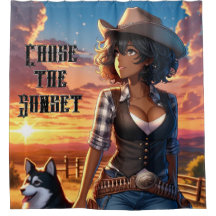 Western Cowgirl douchegordijn - Chase The Sunset
