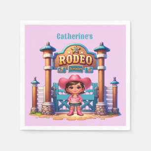 Western Cowgirl Eerste Rodeo Verjaardag Custom Servet