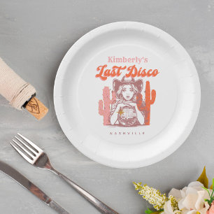 Western Cowgirl Laatste Disco Bachelorette Feest Papieren Bordje