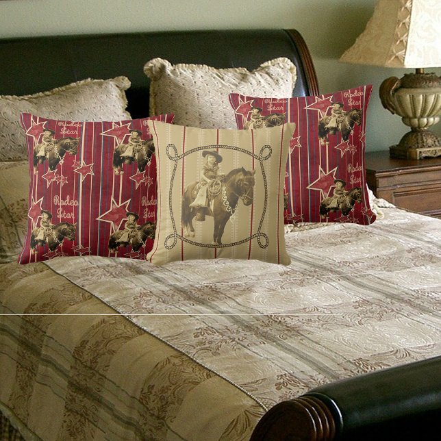 Western  cowgirl op paard kussen (Creator heeft geüpload)