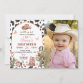 Western Cowgirl Pink Bow Invitation photo Annivers (Devant)