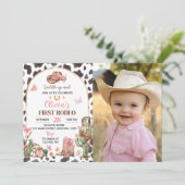 Western Cowgirl Pink Bow Invitation photo Annivers (Debout devant)