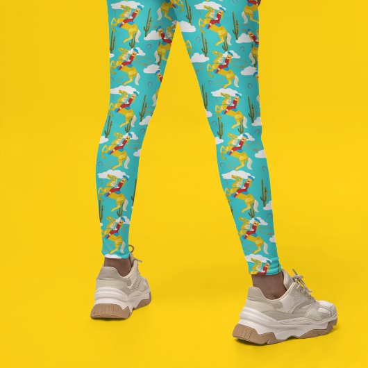 Western Cowgirl Retro Patterned Leggings