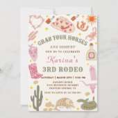 Western Cowgirl Rodeo Anniversaire Fête Invitation (Devant)