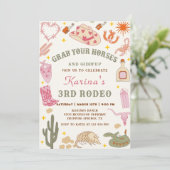 Western Cowgirl Rodeo Anniversaire Fête Invitation (Debout devant)