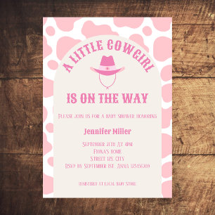 Western Cowgirl Rodeo Roze Meisje Baby shower Kaart