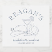 Western Cowgirl Schattige Hand getrokken vrijgezel Sparkling Wijnetiket (Enkel label)