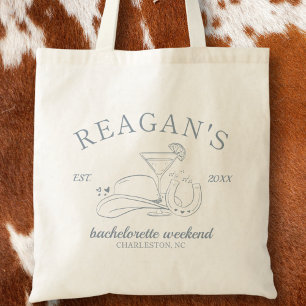 Western Cowgirl Schattige Hand getrokken vrijgezel Tote Bag