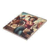  Western Cowgirl Tegeltje (Zijkant)