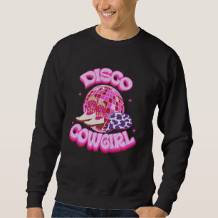 Western Cowgirl Yeehaw Pink Disco Ball Cowboy Boot Trui