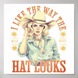 Western cowgirl zoals het Pet Wild West Poster